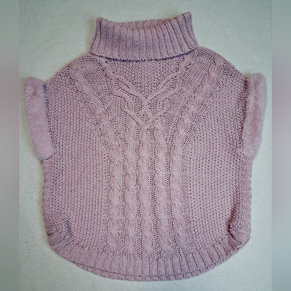 Lulurain Mauve Cable Knit Turtleneck Sweater Young Girl